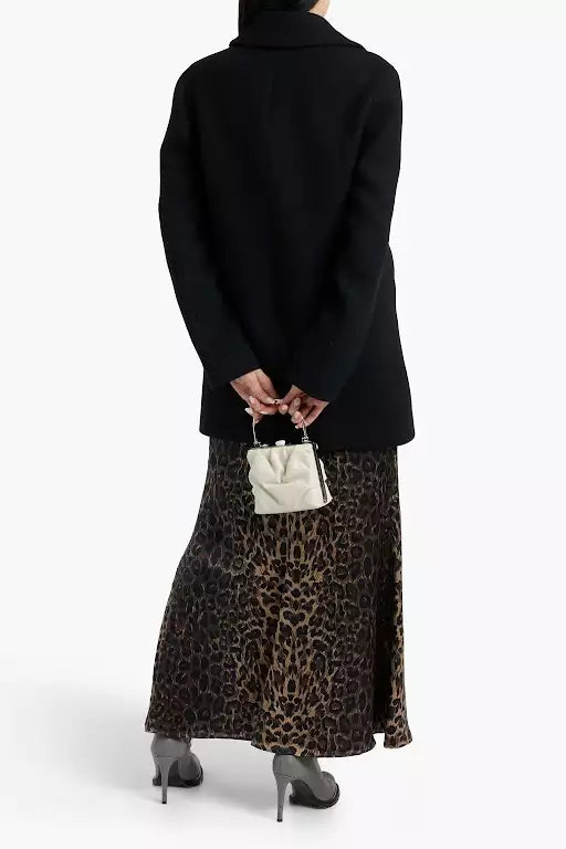 Womens 3 4 Length Black Double Breasted Wool Coat