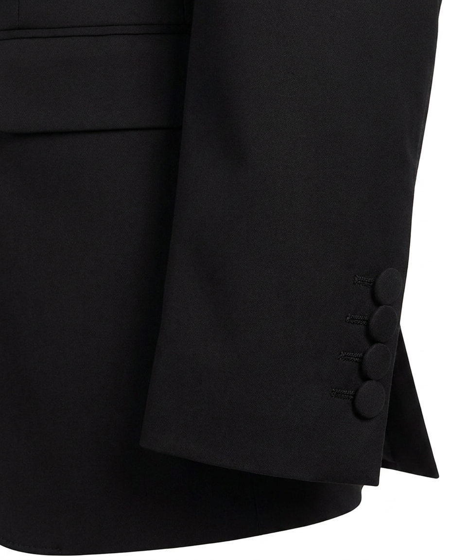 Men's Two Piece Black Tuxedo Jacket — Notch Lapel