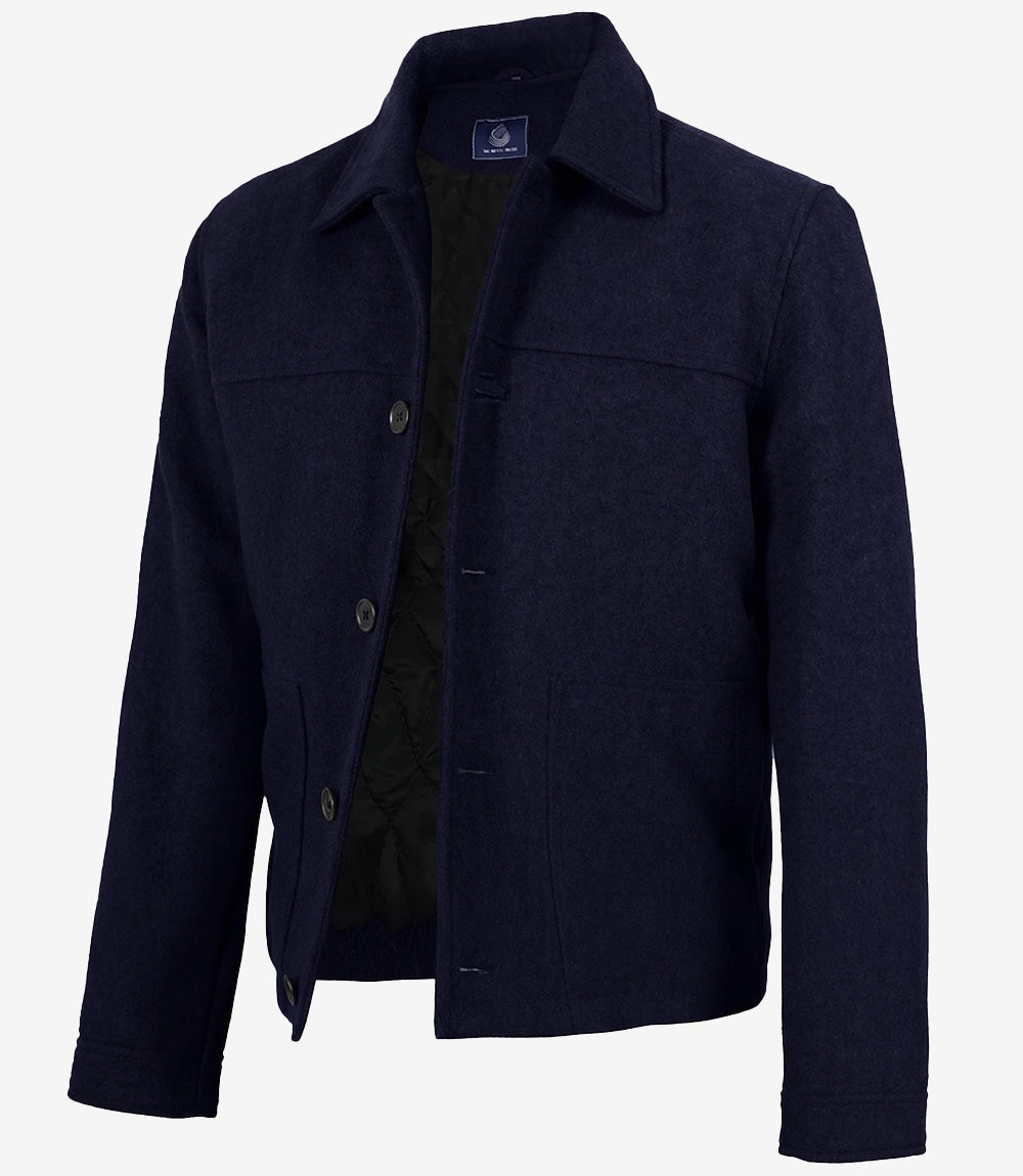 Kevin's Men's Paul Blue Wool Button up Jacket - Blue - view 2