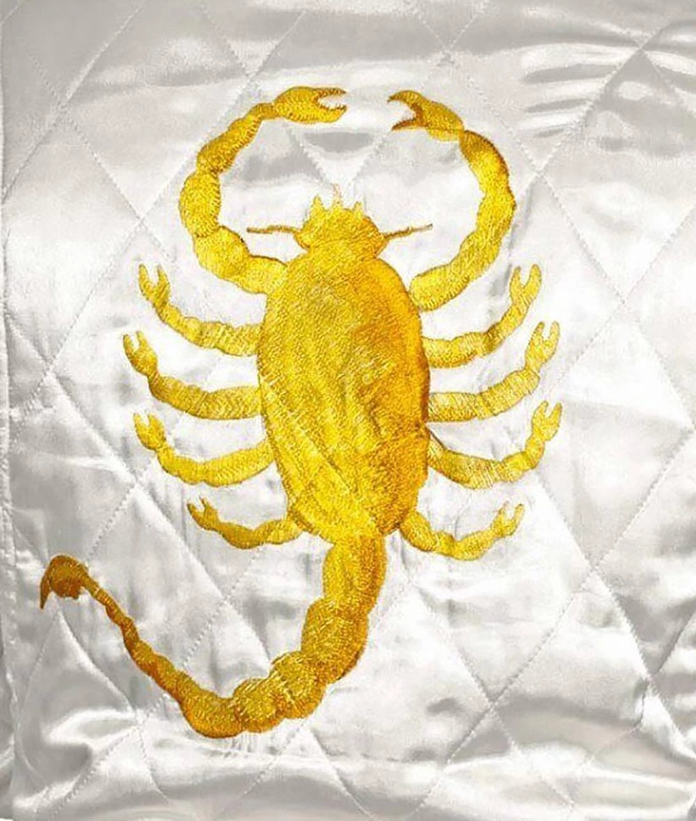 White Satin Bomber Jacket Men