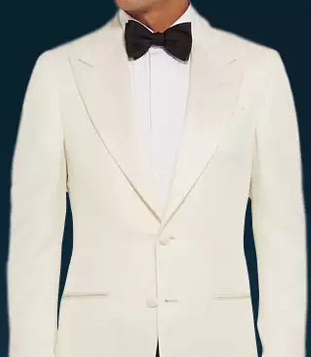 White Peak Lapel Two Button Tuxedo