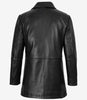 Men's Black Leather Coat With Brown Detailing