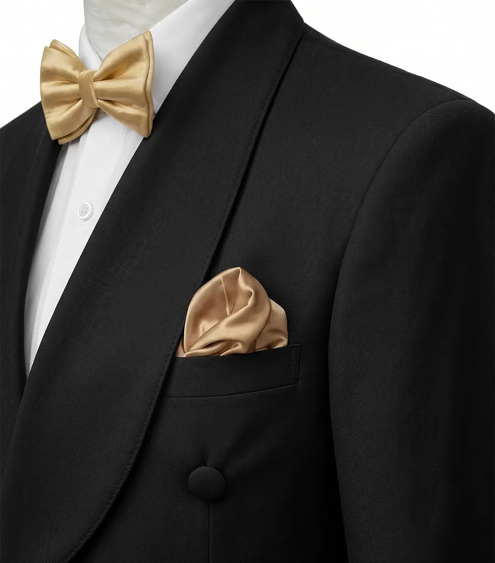 Men’s Black Double-Breasted 2 Piece Dinner Tuxedo — Shawl Lapel