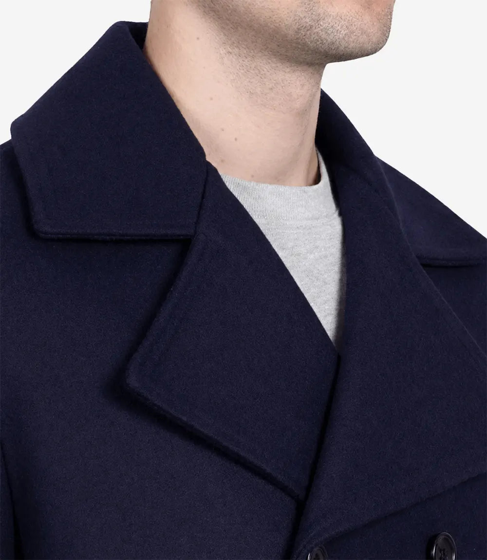 Kenney Men’s Double-Breasted Paul Blue Wool Coat - Blue - view 6