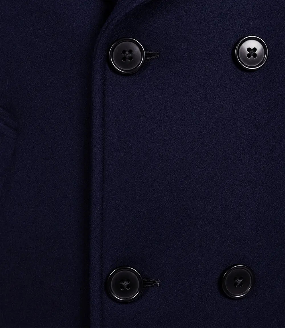 Kenney Men’s Double-Breasted Paul Blue Wool Coat - Blue - view 7