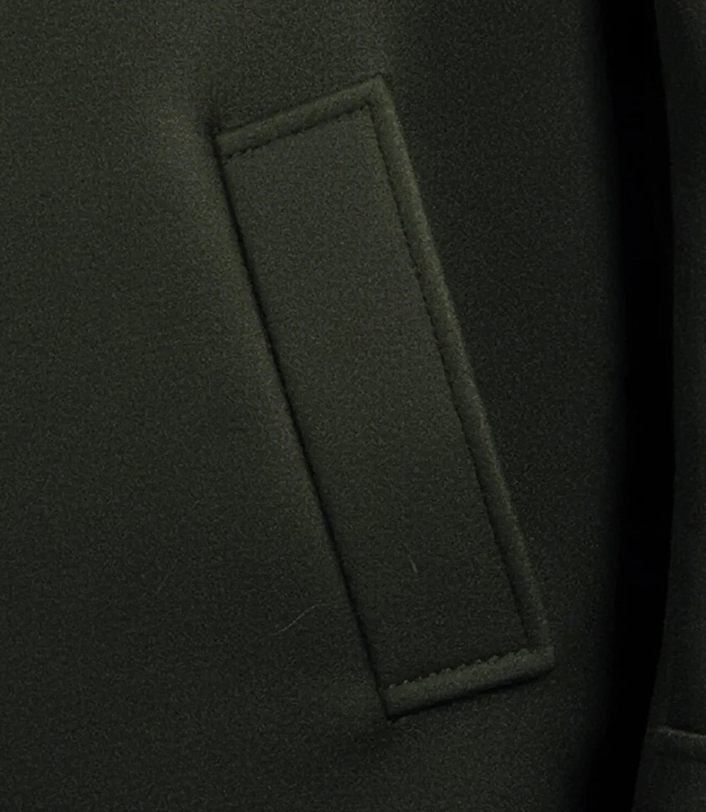 Kenney Men’s Double-Breasted Olive Green Wool Coat - Olive Green - view 4