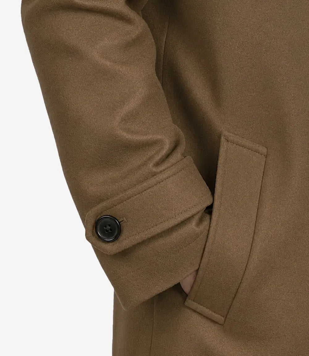 Kenney Men’s Double-Breasted Camel Wool Coat - Camel - view 7