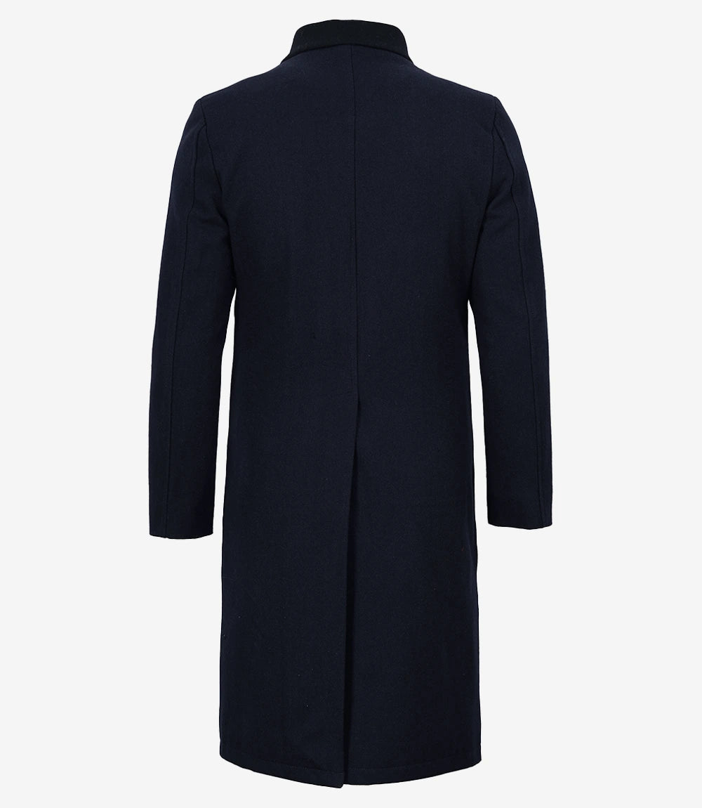 Men's Vintage Blue Wool Overcoat – Shelby Gangster Style