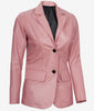 Womens Two Button Pink Leather Blazer