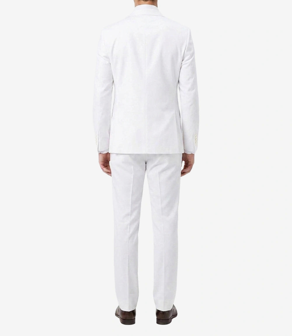 Men's White 3-Piece Single-Breasted Suit — Notch Lapel