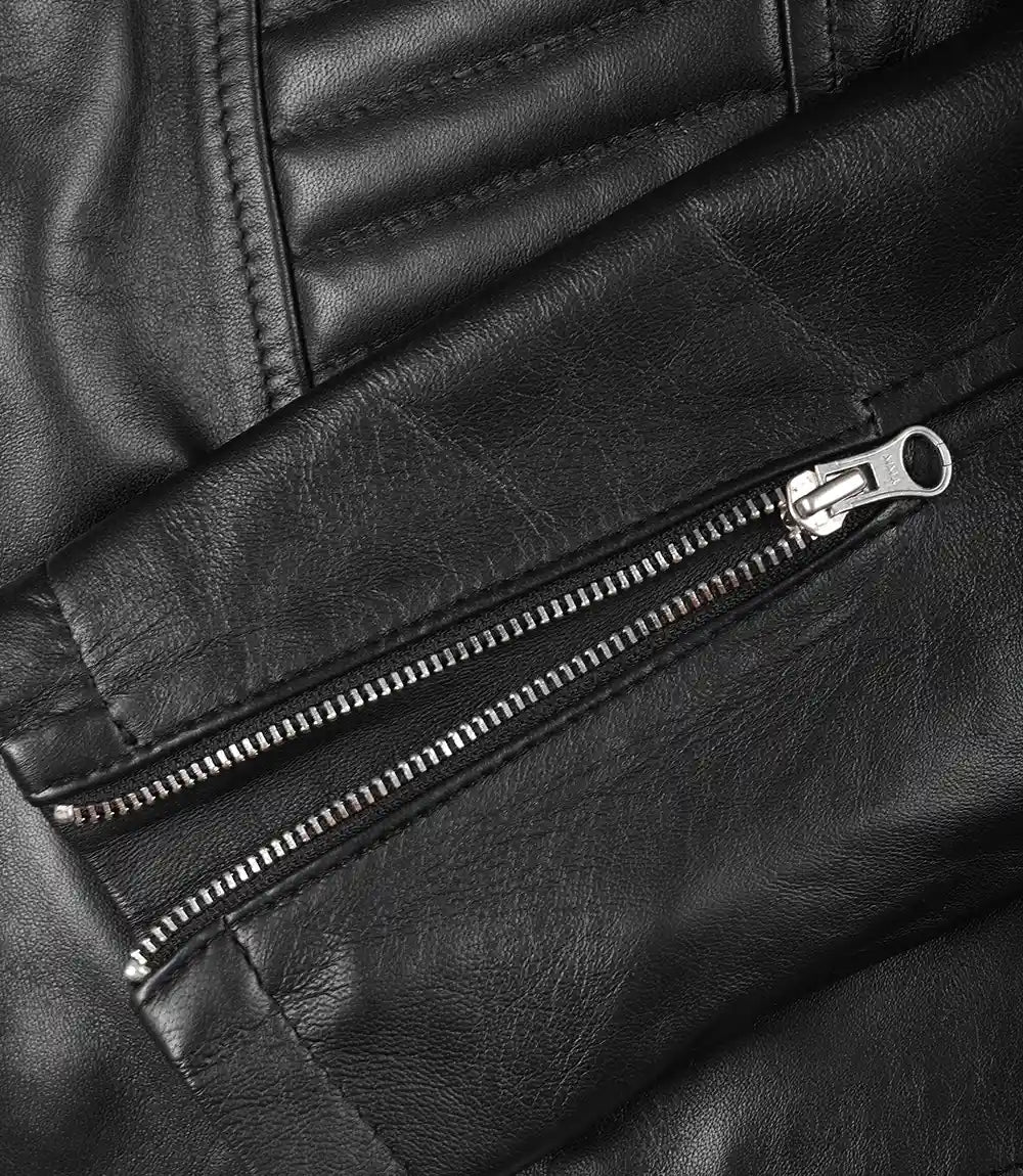 Womens Black Slim Fit Leather Jacket