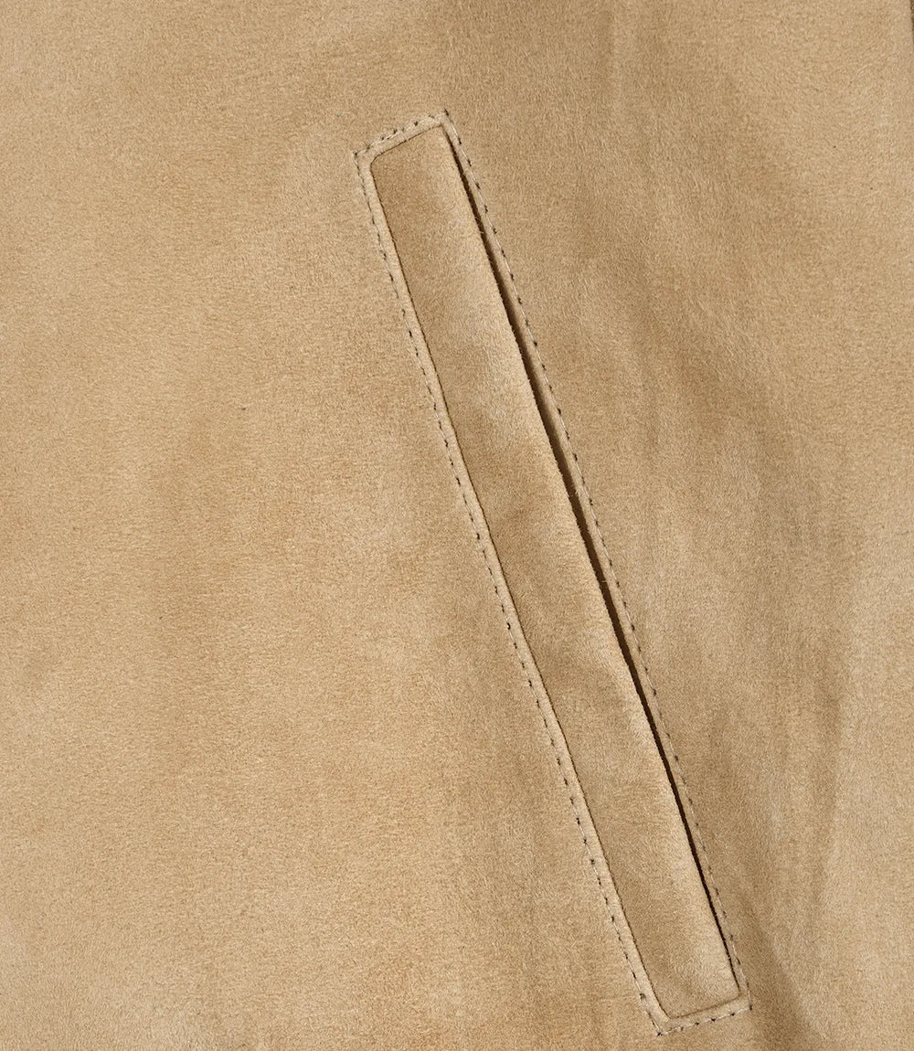 Men's Camel Suede Bomber Jacket