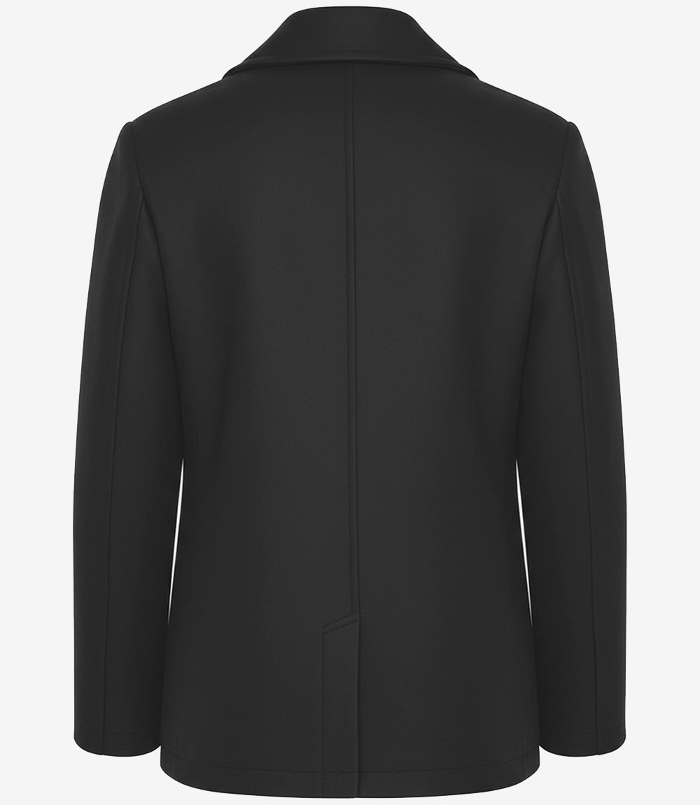 Gossett Men’s Black Double Breasted Wool Peacoat – Stylish Winter Coat