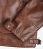 Men's Cognac Brown Quilted Biker Style Leather Jacket