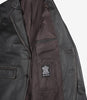 Mens Two Button Notch Lapel Ruboff Brown Leather Blazer Jacket