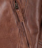 Men's Cognac Brown Quilted Biker Style Leather Jacket