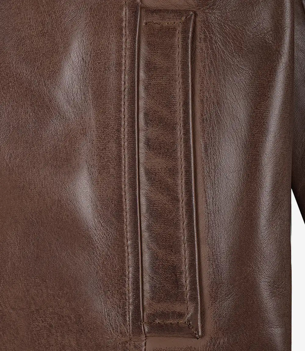 Reeves Men's Harrington Cognac Real Leather Jacket