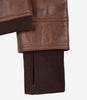 Tralee Women's Cognac Wax Bomber Leather Jacket With Removable Hood