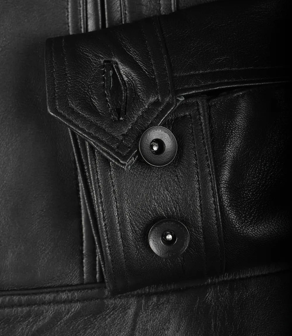 Womens Black Leather Moto Jacket