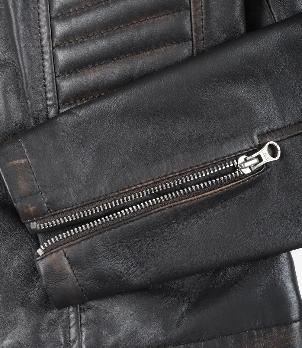 Womens Ruboff Brown Leather Jacket