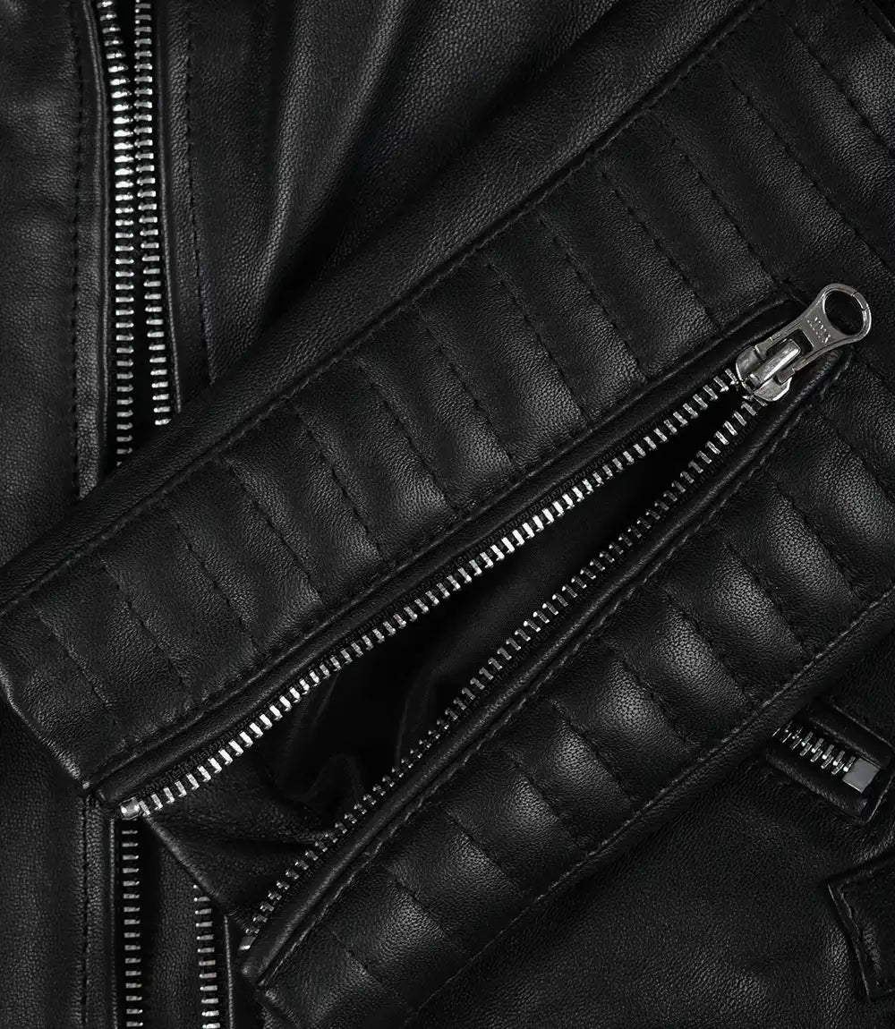 Women's Finest Black Biker Style Leather  Jacket