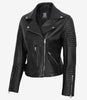 Women's Finest Black Biker Style Leather  Jacket
