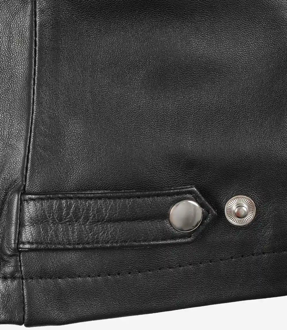 Womens Black Slim Fit Leather Jacket