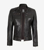 Womens Ruboff Brown Distressed Biker Leather Jacket