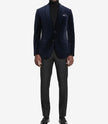 Mens 2 Button Deep Blue Velvet Tuxedo with Shawl Lapel