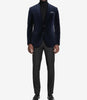 Mens 2 Button Deep Blue Velvet Tuxedo with Shawl Lapel