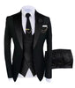 Men's Slim Fit Peak Lapel Black 3-Piece Tuxedo