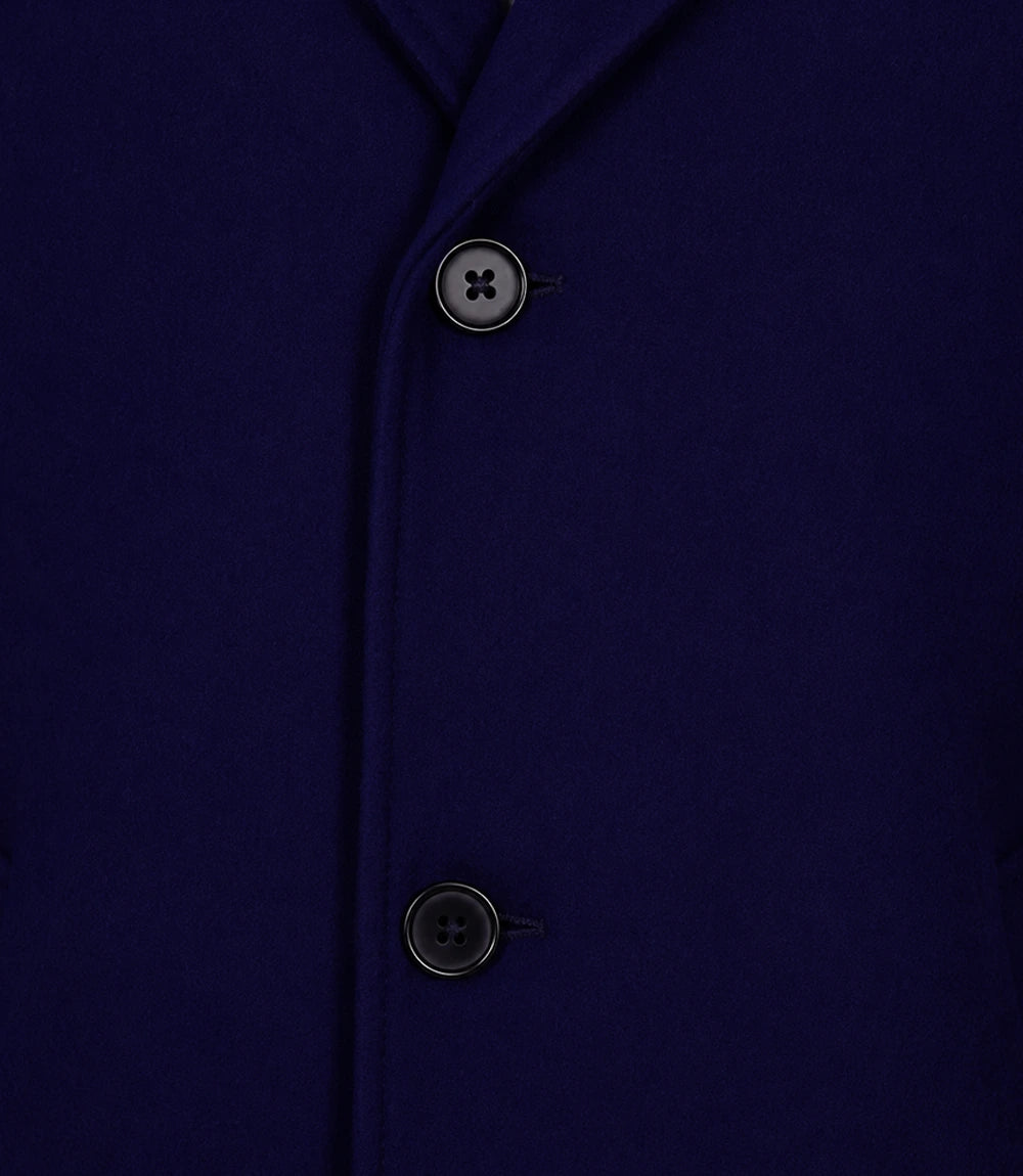 Men’s Single-Breasted Aron Blue Wool Coat – Modern Fit - Blue - view 3