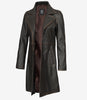 Women's Distressed Brown 3/4 Length Leather Coat