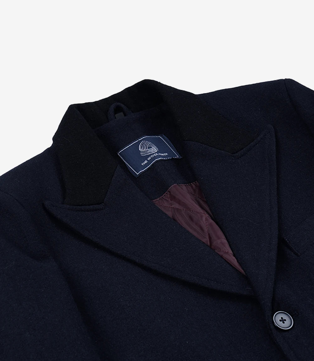 Men's Vintage Blue Wool Overcoat – Shelby Gangster Style