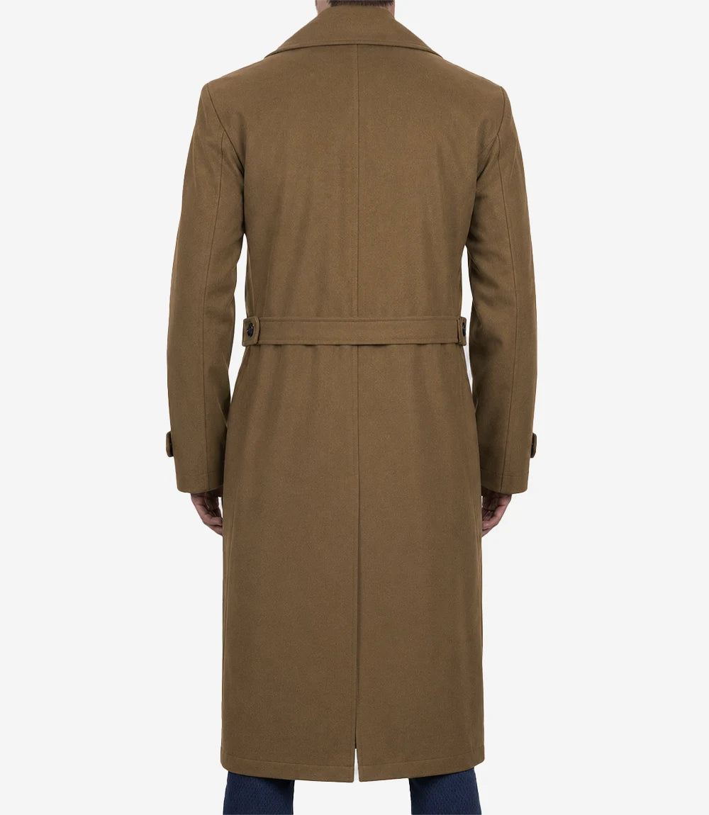 Kenney Men’s Double-Breasted Camel Wool Coat - Camel - view 3