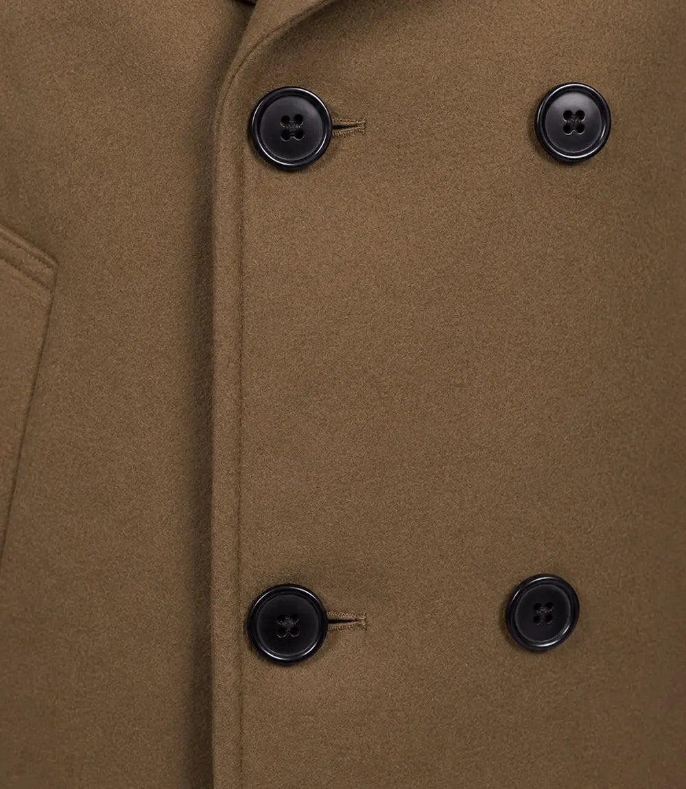 Kenney Men’s Double-Breasted Camel Wool Coat - Camel - view 4