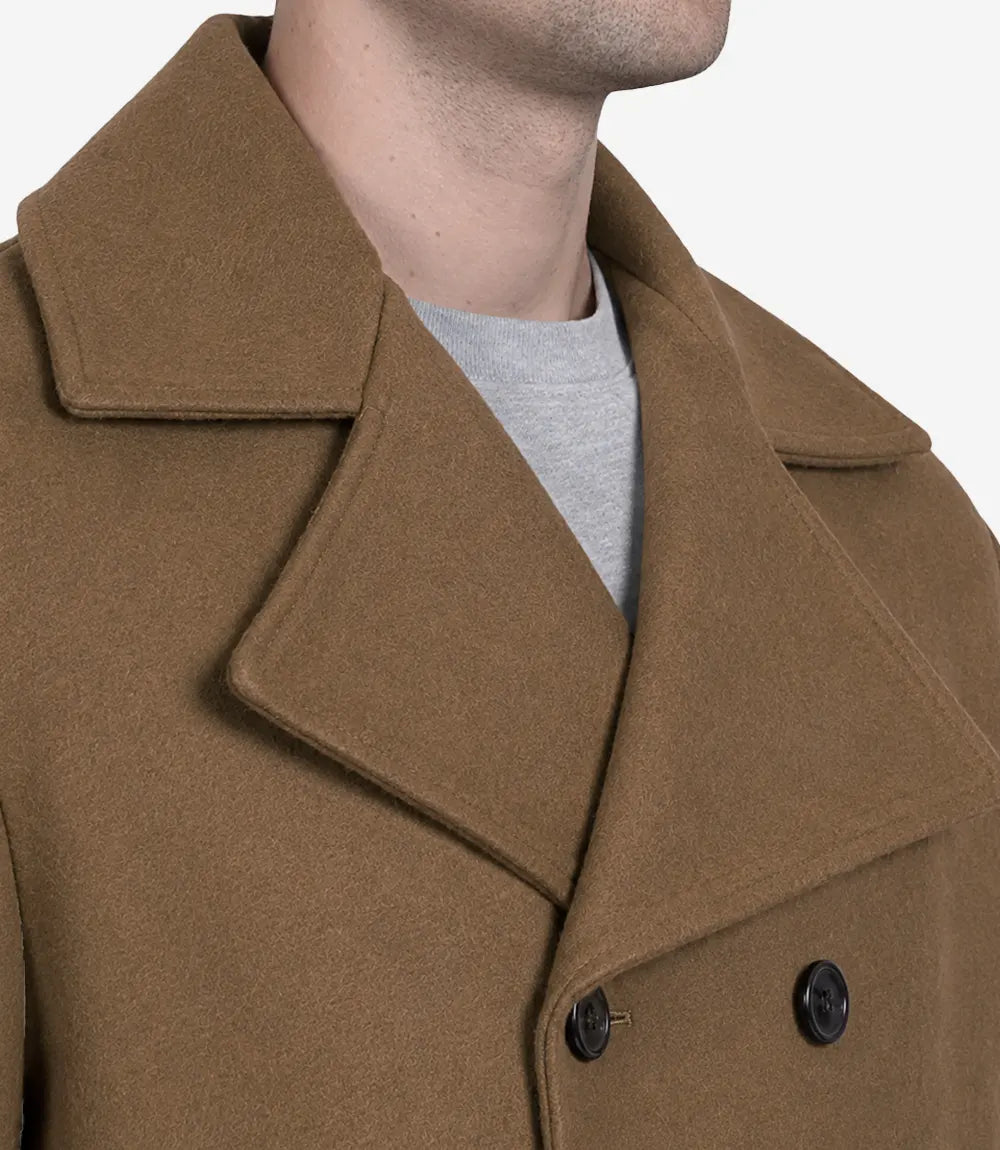 Kenney Men’s Double-Breasted Camel Wool Coat - Camel - view 5