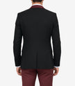 Men's Slim Fit 3-Piece Black & Burgundy Tuxedo