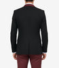 Men's Slim Fit 3-Piece Black & Burgundy Tuxedo