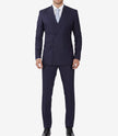 Men's Dark Blue Double-Breasted Suit – Classic Fit
