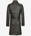 Women's Distressed Brown 3/4 Length Leather Coat