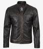 Men's Distressed Brown Biker Style Leather Jacket