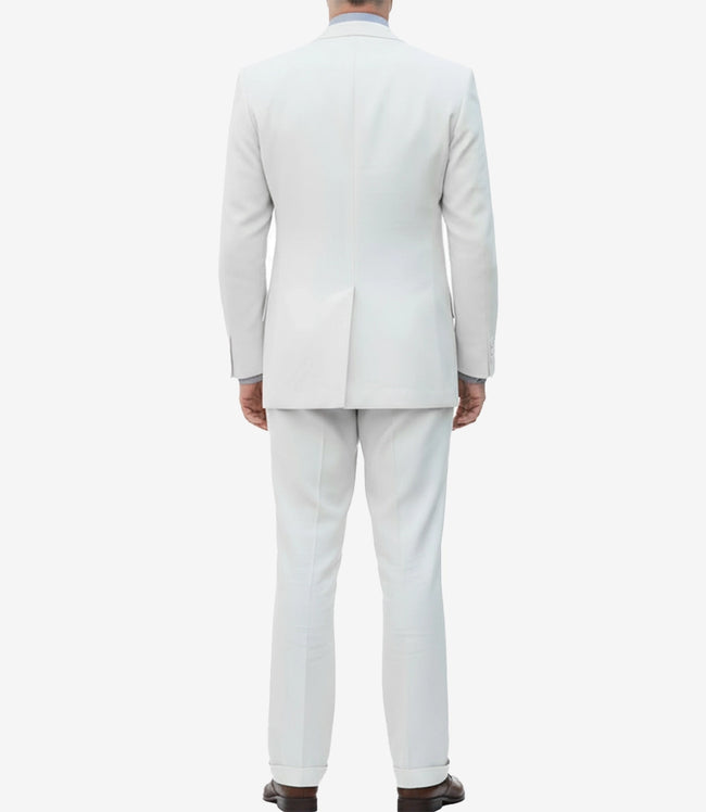 Men's Off-White Three-Piece Suit – Peak Lapel Wedding & Formal Attire