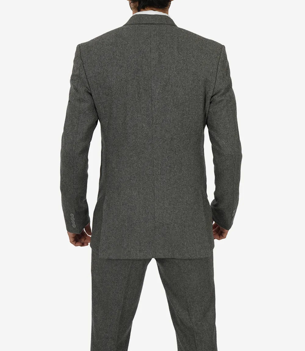 Men's Three-Piece Two-Button Gray Gangster Suit