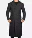 Double Breasted Grey Wool Coat Men
