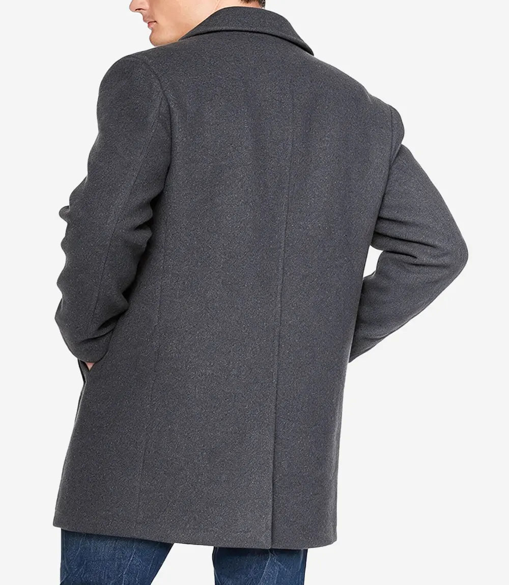 Armando Mens Grey Mid Length Wool Overcoat - Grey - view 2