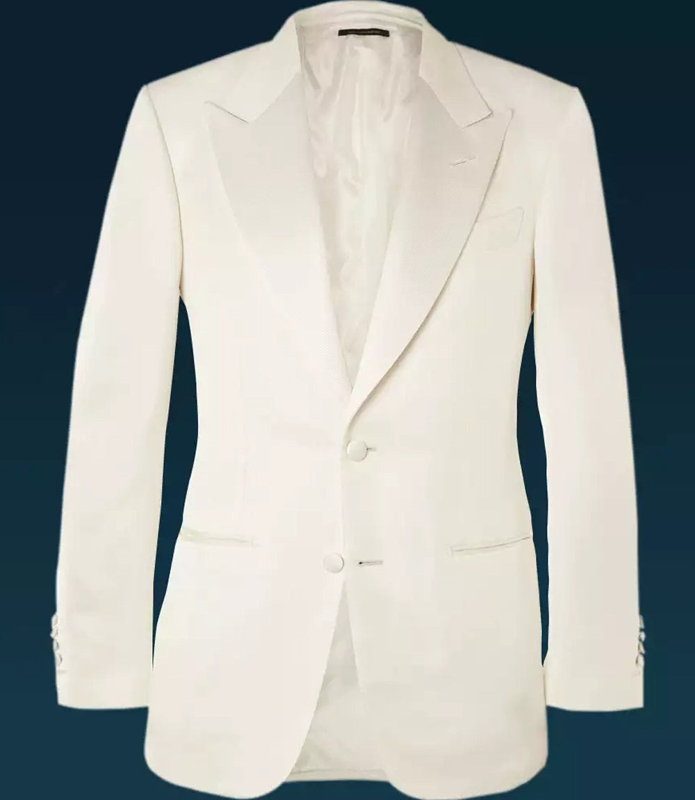 White Peak Lapel Two Button Tuxedo