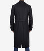 Kenney Men's Double-Breasted Black Wool Coat – Premium Quality