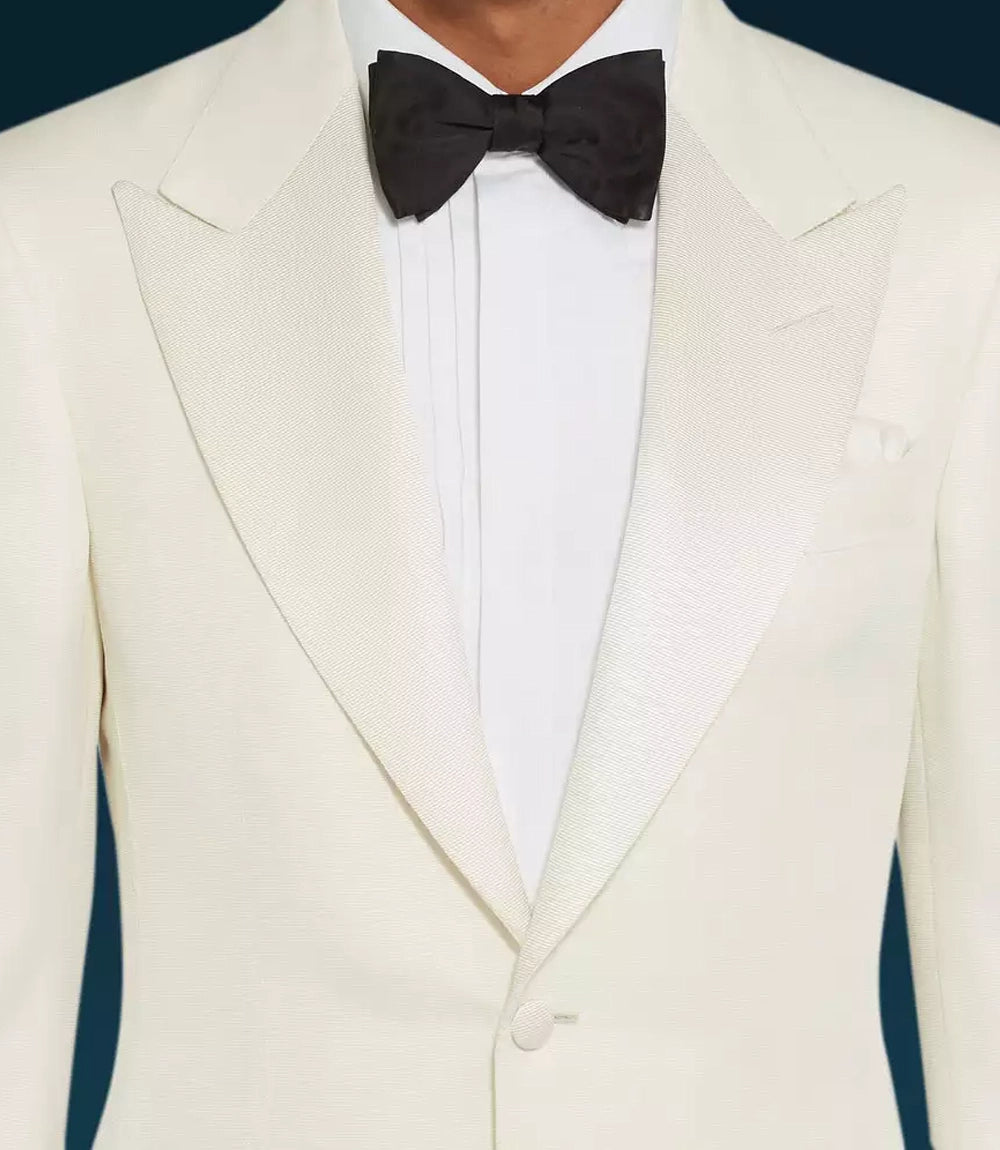 White Peak Lapel Two Button Tuxedo