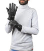 Mens Driving Black Lined Leather Gloves